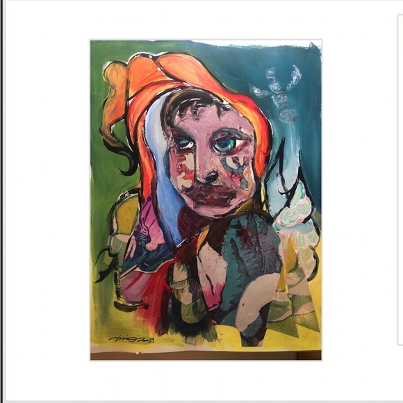 “Francis” original mixed media painting 9x14” OOAK gallery wall art signed - Picture 2 of 4